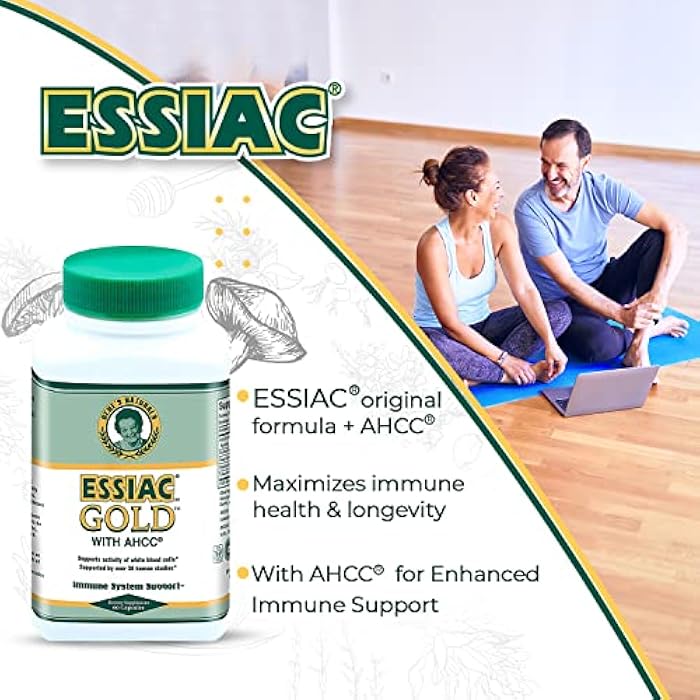 Essiac Gold® with AHCC® – Premium Immune System Booster – 60 Herbal Capsules - Image 5