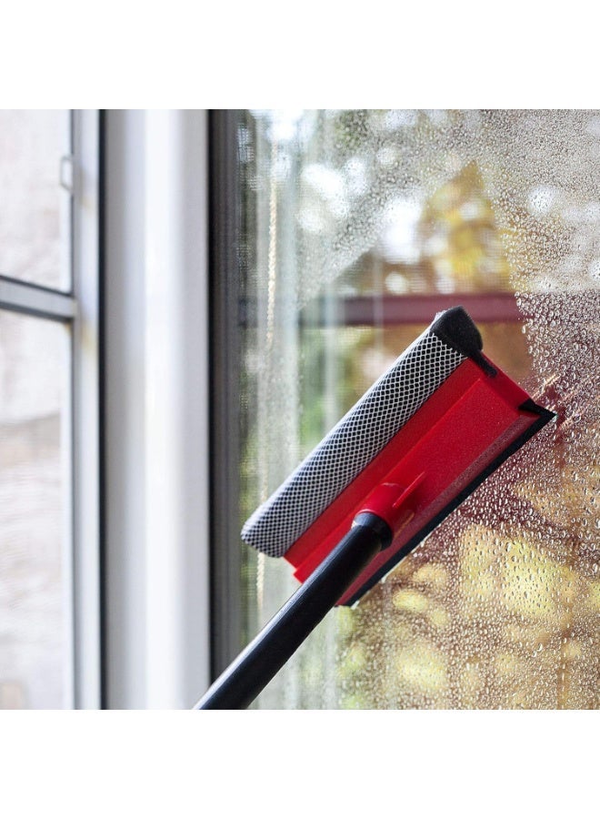 2-in-1 Window Squeegee with 17.5" Handle & 8" Rubber Blade | Absorbent Sponge, Car Windshield Use, Gas Station & Shower, Soft Rubber Blade, Long Reach Handle - Image 5