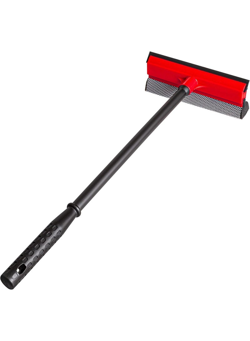 2-in-1 Window Squeegee with 17.5" Handle & 8" Rubber Blade | Absorbent Sponge, Car Windshield Use, Gas Station & Shower, Soft Rubber Blade, Long Reach Handle - Image 1
