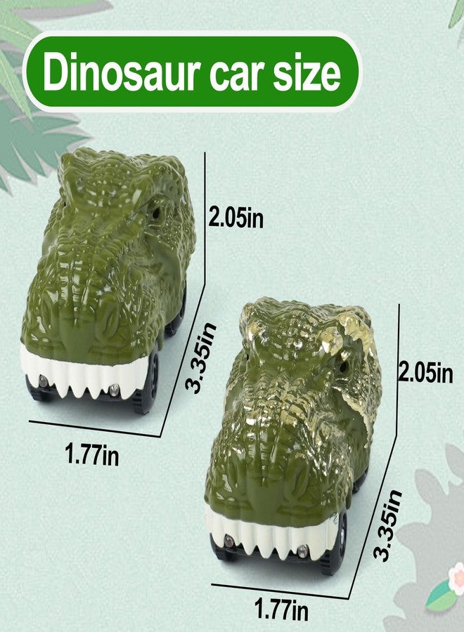 BEMITON Pack of 2 Dinosaur Car Toy - Birthday Gifts for 3 4 5 6 7 Year Old Boys Kids, Replacement Track Car with LED Light Up - Dino Accessories Compatible with Race Track Building Kits - Image 5