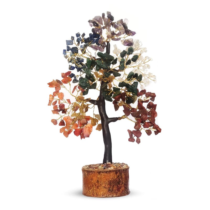 SOLAVA Seven Chakra Crystal Tree for Good Luck 7 Chakra Tree for Natural Healing Money Health Mental Peace Vastu Correction Positive Energy and Reiki Healing 300 Beads 1012 Inches - Image 1