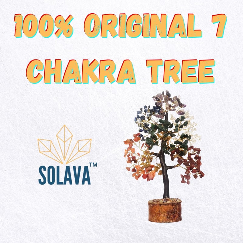SOLAVA Seven Chakra Crystal Tree for Good Luck 7 Chakra Tree for Natural Healing Money Health Mental Peace Vastu Correction Positive Energy and Reiki Healing 300 Beads 1012 Inches - Image 3