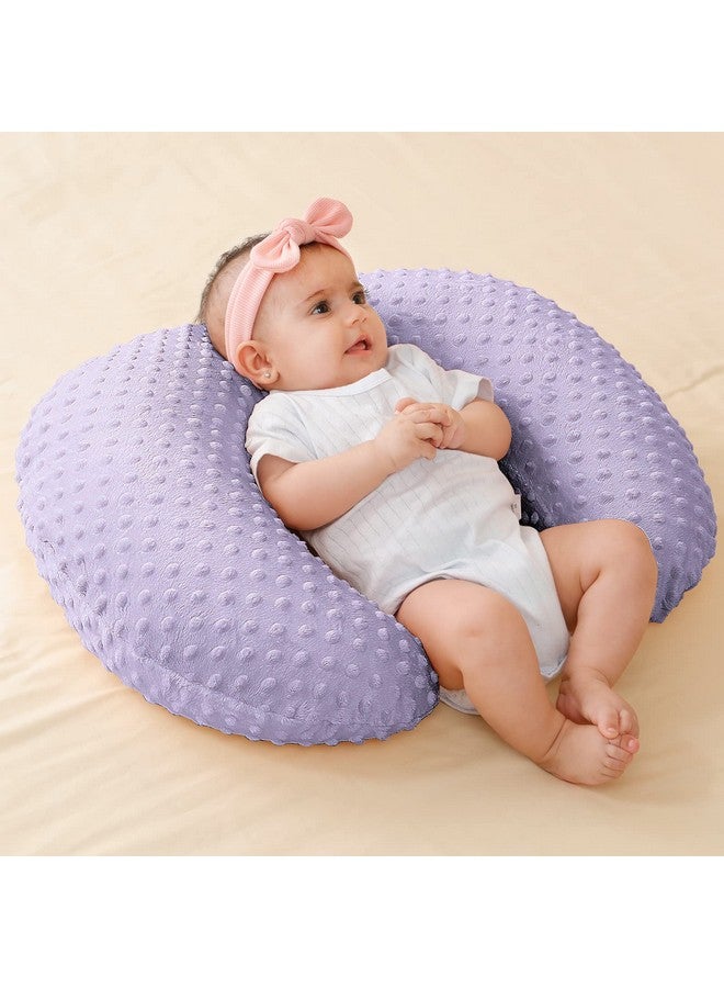 QUENESS Nursing Pillow Cover Breastfeeding Pillow Cases Plush Dot Slipcover (Orchid) - Image 4