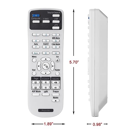 Litance Projector Remote Control 2173589 for Epson BrightLink 675Wi+ 675Wi 680Wi 685Wi+ 685Wi 695Wi+ 695Wi 696Ui 710Ui Home Cinema LS100 PowerLite 670 675W 680 685W 700U Projector Remote Controller - Image 4