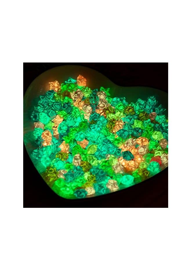 KASTWAVE شرائط ورقية مضيئة على شكل نجمة أوريغامي، تتوهج في الظلام، ورق يدوي الصنع مصنوع يدويًا من ورق نجمة أوريغامي لاكي، نمط على شكل قلب للأطفال لوازم حفلات الألعاب والأنشطة وتزيين الهدايا (210 ورقة) - Image 3