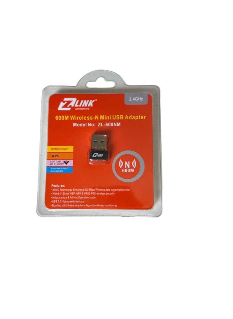 Zero 600M Wireless-N mini USB Adabter Black 