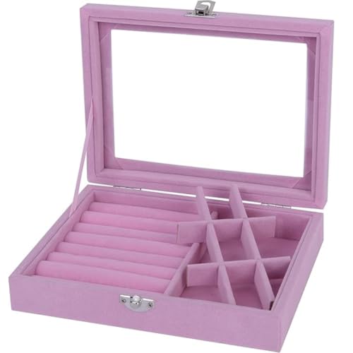 Sprqcart Jewelry Organizer Jewelry Box, Storage Case for Earrings, Rings, Necklaces, Pendants | Portable Travel Design with Mirror Multiple Compartments Soft Interior for Women Girls Teenagers (Pink) - Image 1