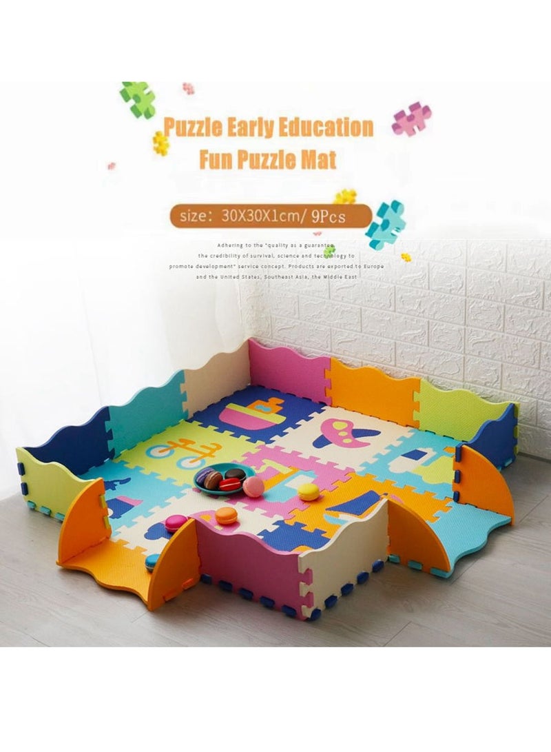 Cool Baby COOLBABY Fun Small Toys Baby Play Mat with Fence Baby Play Mat EVA Foam Puzzle Mat Set of 25 Waterproof Baby Crawl Mats for Home Playroom Perfect Toddler Playroom Crawling Play Mats - Image 2