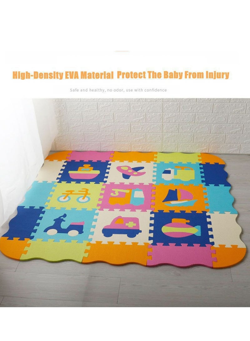 Cool Baby COOLBABY Fun Small Toys Baby Play Mat with Fence Baby Play Mat EVA Foam Puzzle Mat Set of 25 Waterproof Baby Crawl Mats for Home Playroom Perfect Toddler Playroom Crawling Play Mats - Image 3