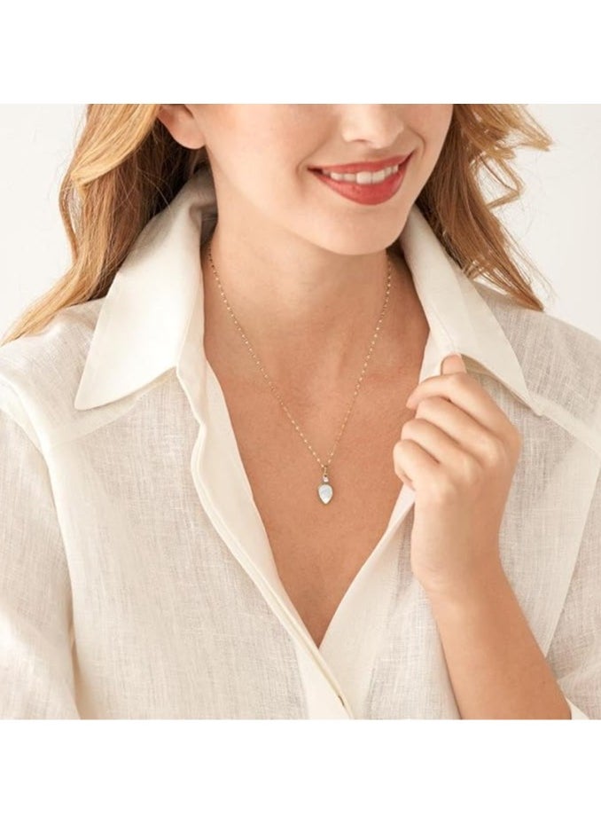 FOSSIL - Necklace for Women, Length: 420mm+50mm, Width: 18.6mm, Height: 9.8mm Gold Mother of Pearl, Stainless Steel Necklace, JF04248710 - Image 1