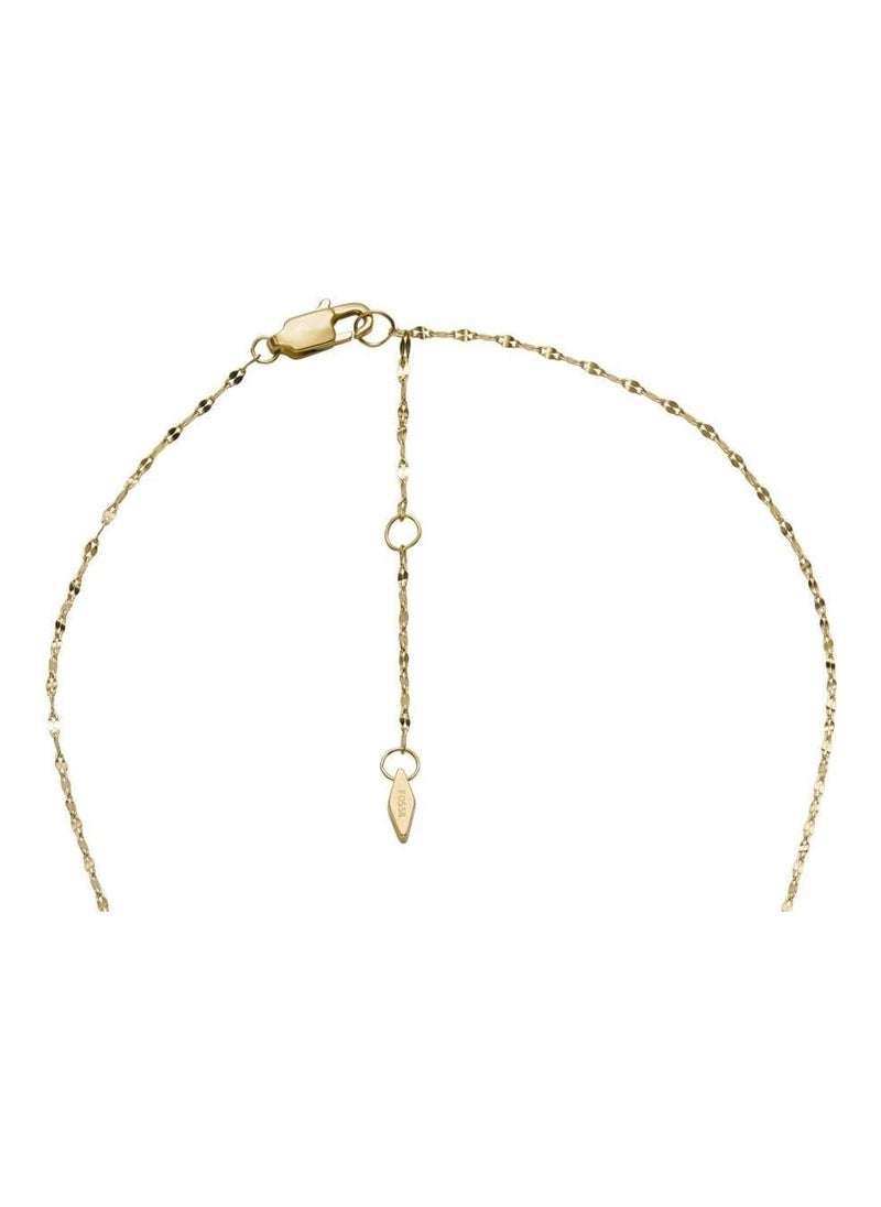 FOSSIL - Necklace for Women, Length: 420mm+50mm, Width: 18.6mm, Height: 9.8mm Gold Mother of Pearl, Stainless Steel Necklace, JF04248710 - Image 1