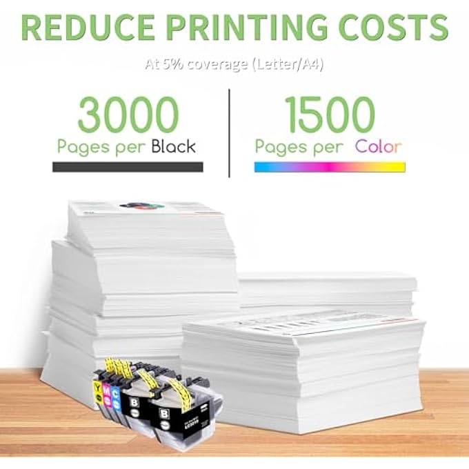 B360 LC3219XL LC3219 PRINTER CARTRIDGES LC3217 LC 3219 XL LC 3219XL COMPATIBLE WITH BROTHER LC3219XL LC 3217 LC-3219XL FOR BROTHER MFC-J5330DW CARTRIDGES MFC-J5730DW MFC-J6930DW MFC-J6935D (PACK OF 5) - Image 3