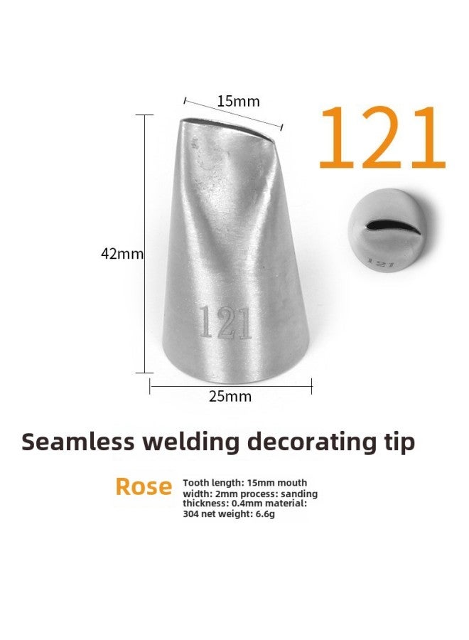 304 Stainless Steel Pastry Nozzle 6-tooth Belt Number Seamless Welding Cream Nozzle Large Cake Decorating Tool-Specifications:121  - Image 1