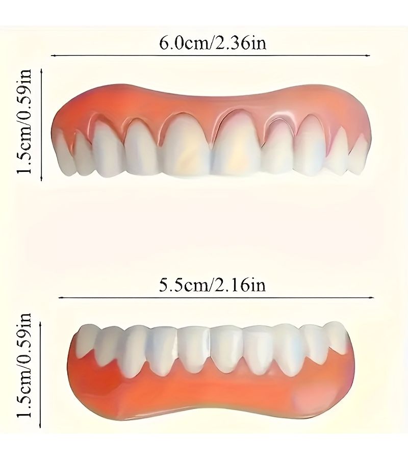 8pcs Elegant Natural Color Temporary Veneers Set With Snap On Easy Clean Design Perfect Smile Gift - Image 4