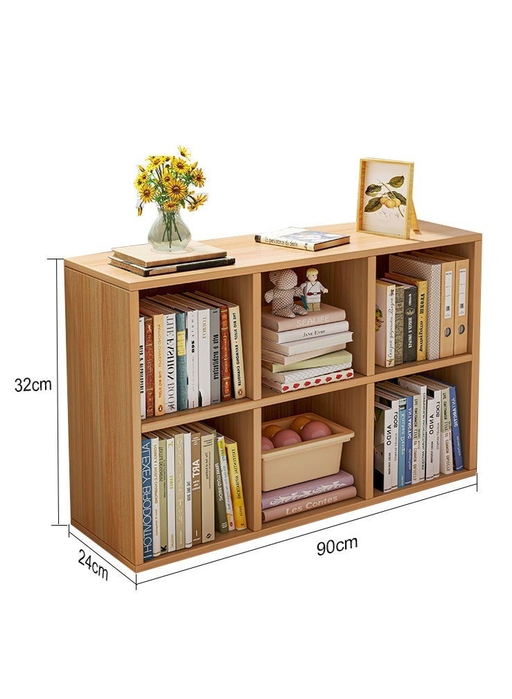 والالا رفوف خزانة خشبية قائمة بذاتها ذات سعة عالية مكونة من 6 مكعبات، وخزائن تخزين منزلية من الأرض إلى السقف، وخزائن شبكية منخفضة متعددة الطبقات، ورف منظم عرض متعدد الأغراض للمكتب المنزلي - Image 5