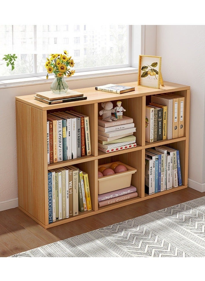 والالا رفوف خزانة خشبية قائمة بذاتها ذات سعة عالية مكونة من 6 مكعبات، وخزائن تخزين منزلية من الأرض إلى السقف، وخزائن شبكية منخفضة متعددة الطبقات، ورف منظم عرض متعدد الأغراض للمكتب المنزلي - Image 1