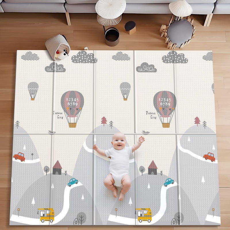UANLAUO Baby Play Mat 79"x 71" Large Mat for Floor, Reversible Floor Mat Foam Thick & Waterproof, Foldable Playmats for Babies and Toddlers, Anti-Slip for Baby Crawling, Non-Toxic Tummy Time(Bear) - Image 1