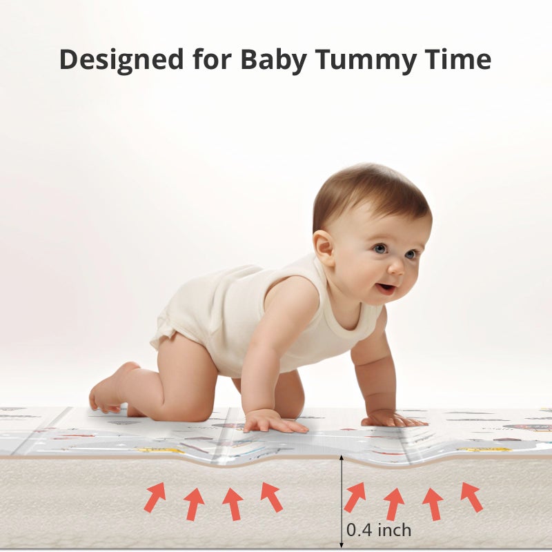 UANLAUO Baby Play Mat 79"x 71" Large Mat for Floor, Reversible Floor Mat Foam Thick & Waterproof, Foldable Playmats for Babies and Toddlers, Anti-Slip for Baby Crawling, Non-Toxic Tummy Time(Bear) - Image 5