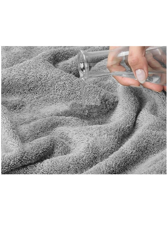 Safi Plus Premium Bath Towels Set Pack of 4-100% Combed Cotton Towels - 70x140 cm - Soft Feel, Quick Dry, Highly Absorbent Bathroom Cotton Towels, Light Grey - Image 3
