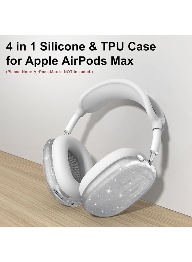 إم إكس إن غطاء حماية 4 في 1 لجهاز Apple AirPods Max، غطاء حماية كامل لسماعات الرأس من السيليكون المضاد للخدش، ملحقات غطاء واقي سماعة الرأس (شفاف) - Image 5