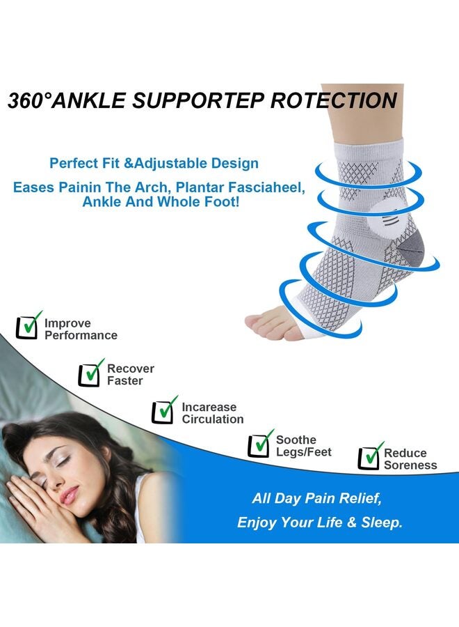 3 PCS Socks for Women Men, Ankle Sleeves Protection Elastic Socks,Soothe Socks for Neuropathy Pain,Anti Fatigue Compression Foot Sleeve Brace Socks M - Image 3