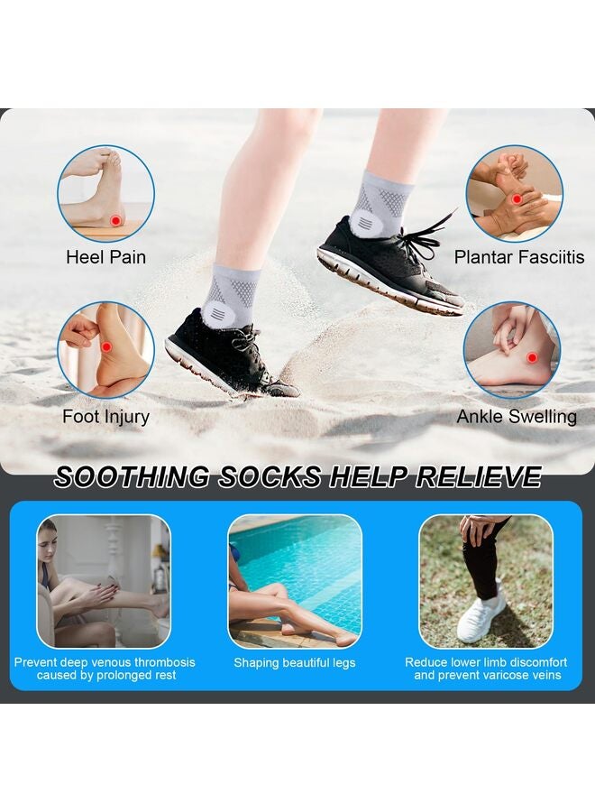 3 PCS Socks for Women Men, Ankle Sleeves Protection Elastic Socks,Soothe Socks for Neuropathy Pain,Anti Fatigue Compression Foot Sleeve Brace Socks M - Image 4