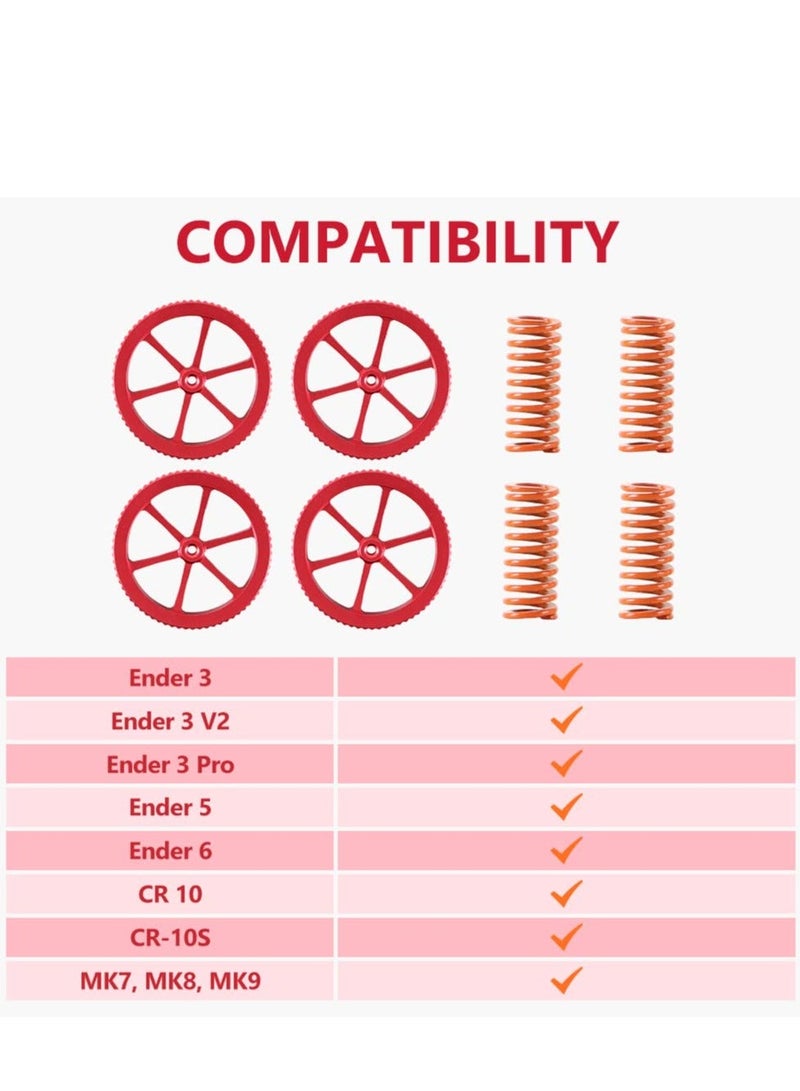 4 Pcs Metal Leveling Nuts and Springs Upgraded Set for Ender 3/3 Pro/3 V2/Ender 3 Neo/Ender 3 V2 Neo/Ender 3 S1/Ender 3 S1 Pro Ender 5 Plus/CR 10 Series 3D Printer Bed Staying Level - Image 3