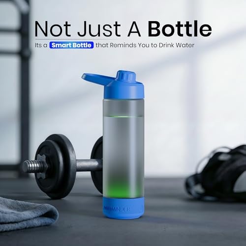 Aquaminder Silicone Smart Water Bottle With Hydration Reminder For Adult & Kids With Easy Grip, Glows & Beep Feature Frosted Water Bottle 770 Ml | Perfect For Gift, Gym,Office & Daily Use (Volga Blue) - Image 4