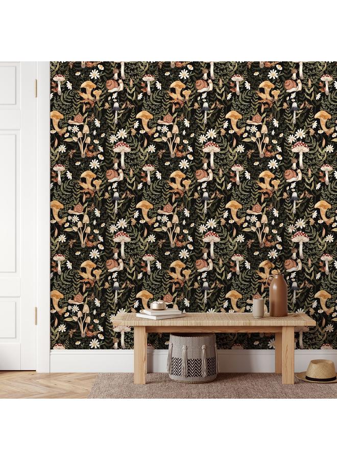 Bluejw Flower Wallpaper Nursery Garden Mural Black, Self-adhesive Wallpaper Background Wall Wallpaper Bedroom Porch Transformation Mural - Image 4
