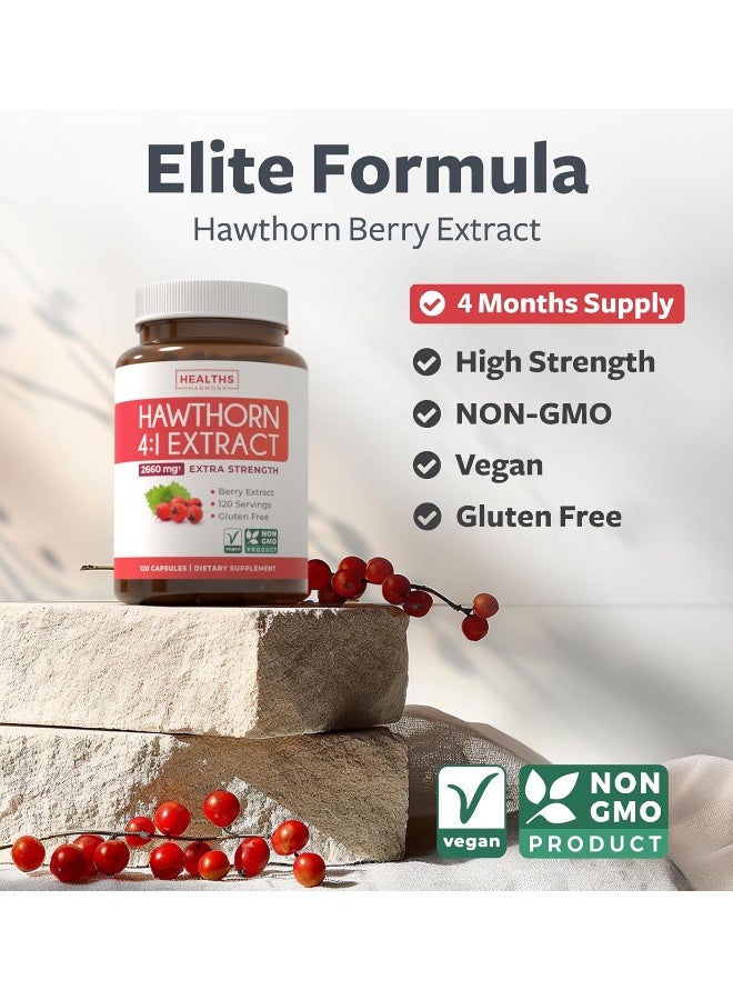 Healths Harmony Hawthorn Berry 4:1 Extract Supplement for Healthy Blood Pressure, Heart Health And Immune System - Image 2