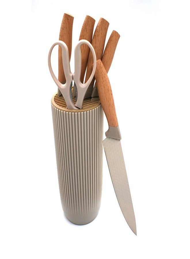 Retrosohoo 6-Piece Stainless Steel Knife Set – Ultra Sharp Kitchen Knives with Non-Stick, Non-Slip Handles & Universal Knife Block – Professional Chef Knife Set for Home & Restaurant Cooking - Image 1