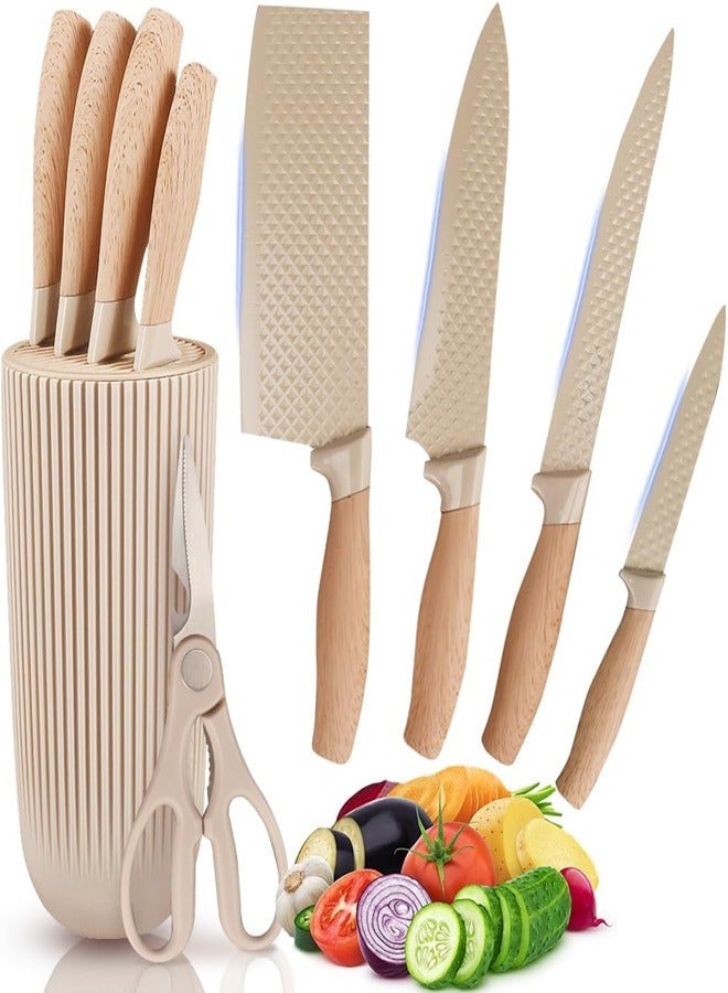 Retrosohoo 6-Piece Stainless Steel Knife Set – Ultra Sharp Kitchen Knives with Non-Stick, Non-Slip Handles & Universal Knife Block – Professional Chef Knife Set for Home & Restaurant Cooking - Image 5