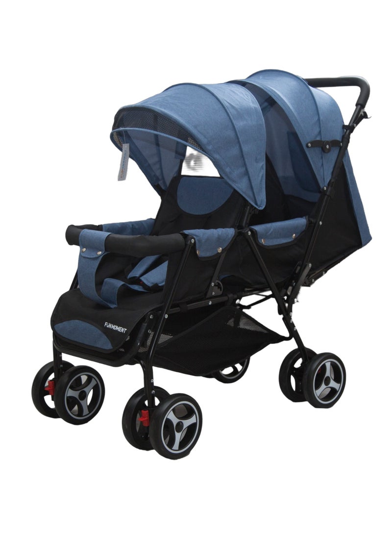 FUN MOMENT Double Folding Two-Seater Baby Stroller - Image 1
