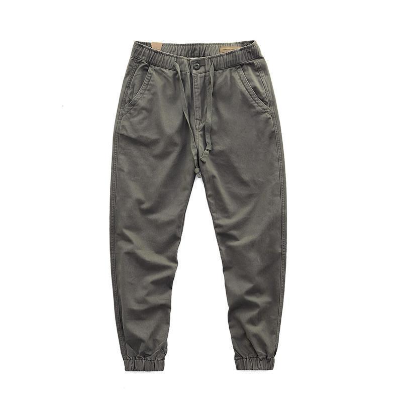Work Clothes Solid Color Casual Pants Mens Wear-Resistant and Durable Loose Welding Labor Protection Work Pants Workers Site Clothes Green  - Image 2