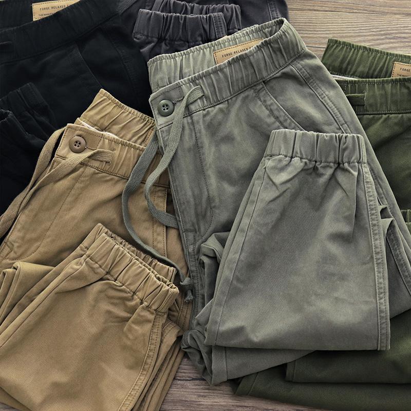 Work Clothes Solid Color Casual Pants Mens Wear-Resistant and Durable Loose Welding Labor Protection Work Pants Workers Site Clothes Green  - Image 4