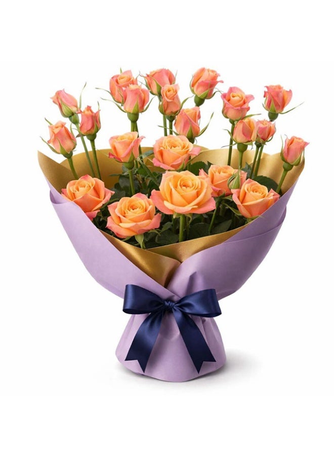 Orange Roses, Spray - 10 Stems, Kenya