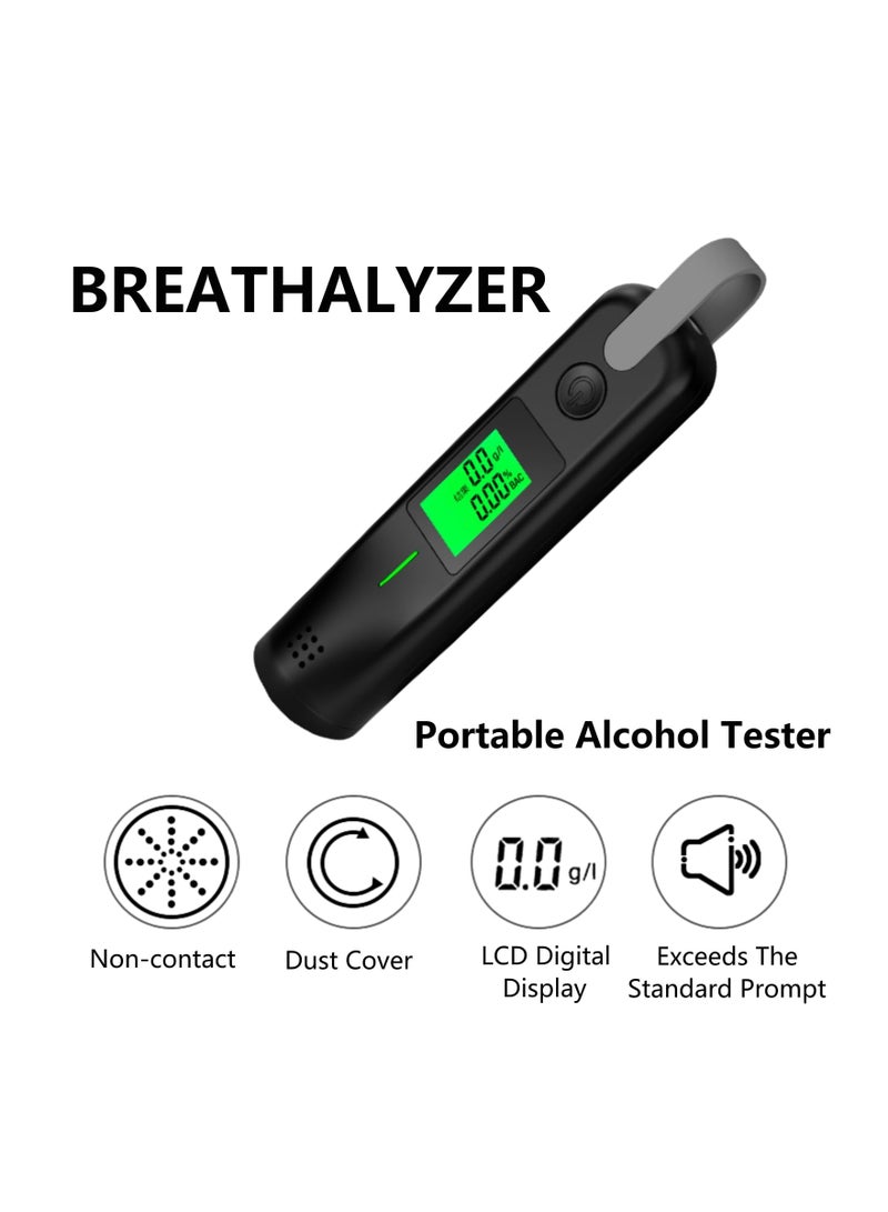 Breathalyzer, Portable Alcohol Tester, Lcd Digital Display Alcohol Tester for Personal u0026 Professional Home or Party Use No Nozzle Design, Built-In High-Capacity Battery, Portable Design(1 Pack) - Image 5