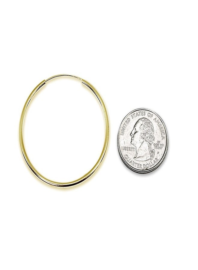 Hoops 4 Less Yellow Gold Flashed Sterling Silver Medium Large Endless 2x40mm High Polished Round Lightweight Unisex Hoop Earrings (1 3/5 Inch) - Image 2