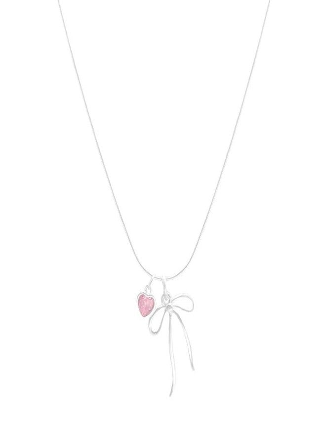 Mastyle® Women’s Heart Necklace Zircon Pendant Minimalist Sweet Light Jewelry | White - Image 1