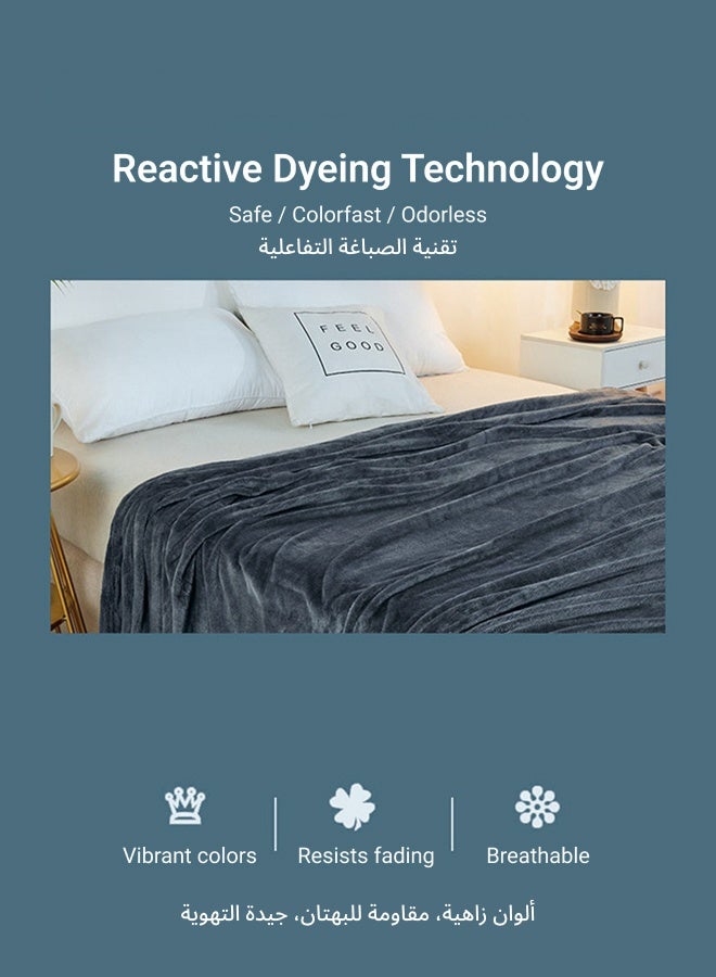 بطانية من الفلانيل والفليس فائقة النعومة والدفء، مناسبة لجميع الفصول، مقاومة لتكوّن الكريات، بطانية سرير وأريكة، للاستخدام على الأريكة أو أثناء السفر أو في الأماكن المكيفة، مقاس 200 × 150 سم - Image 2