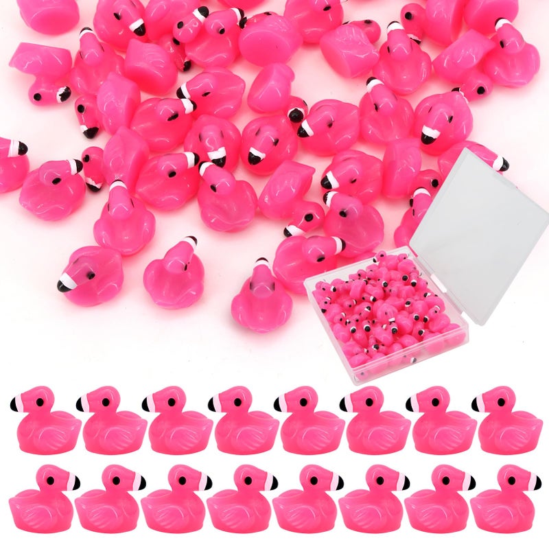 QUPIVA 50pcs Mini Resin Flamingo Ducks Tiny Flamingo Figurines to Hide Miniature Pink Flamingos Decor for Dollhouse Micro Fairy Garden Landscape DIY Craft - Image 2
