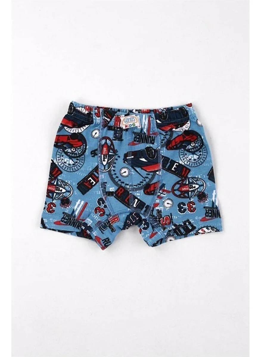 Gümüş Silver Boy Lycra Printed Patterned Boxer 3089 - 6 Pieces