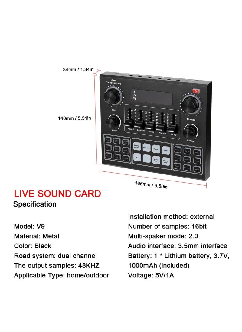 ELTRAZONE Elite V9 Sound Card & BM800 Pro Microphone Bundle for Advanced Broadcasting  - Image 5