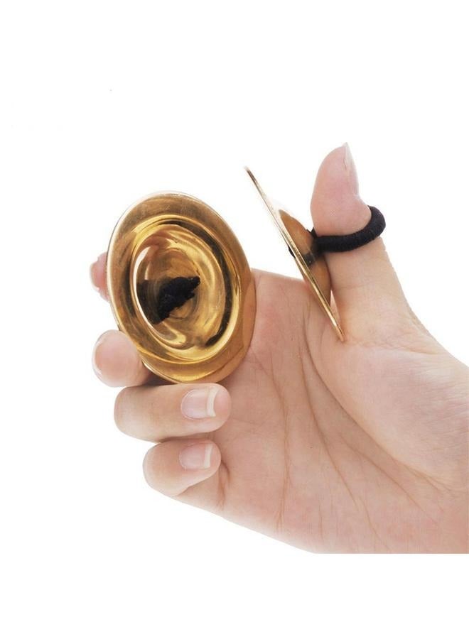 Generic Belly Dancing Finger Cymbals Musical Instrument，1pairs-Finger Cymbals Belly Dancing Finger Dance Finger for Dancer Party ( Gold) - Image 2