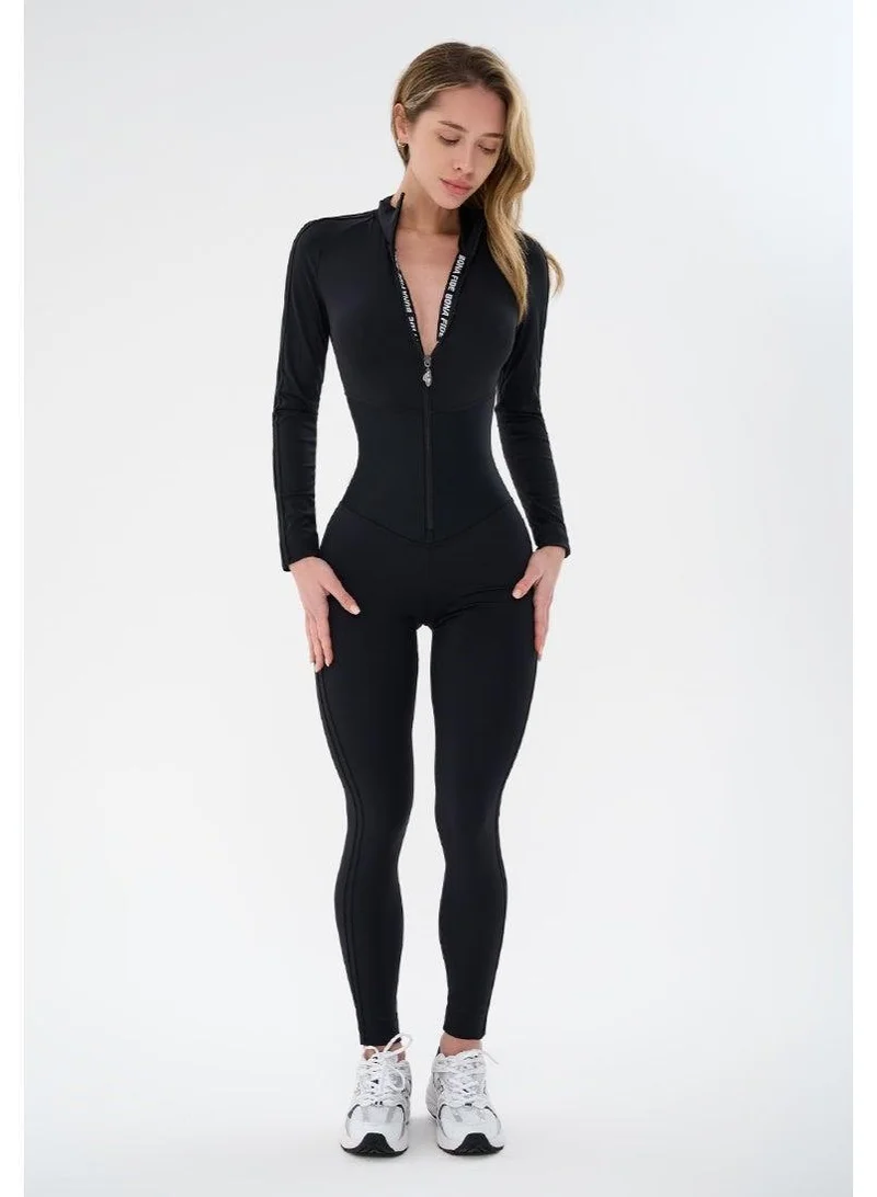 Bona Fide Arcana Syndicate Soft Mrl Black Arcana Syndicate Soft Long Sleeve Gym Jumpsuit for Women for Women | Best Price UAE