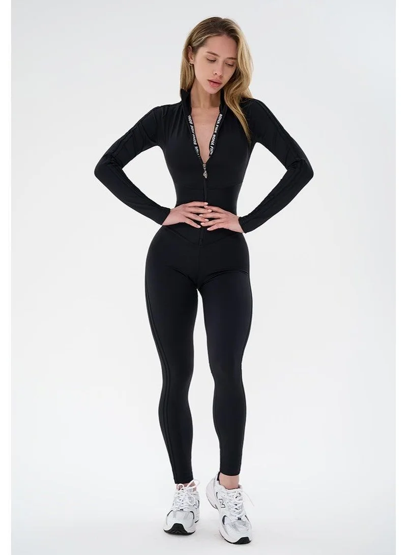 Bona Fide Arcana Syndicate Soft Mrl Black Arcana Syndicate Soft Long Sleeve Gym Jumpsuit for Women for Women | Best Price UAE