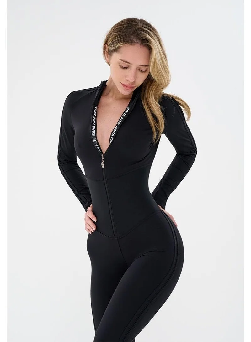 Bona Fide Arcana Syndicate Soft Mrl Black Arcana Syndicate Soft Long Sleeve Gym Jumpsuit for Women for Women | Best Price UAE