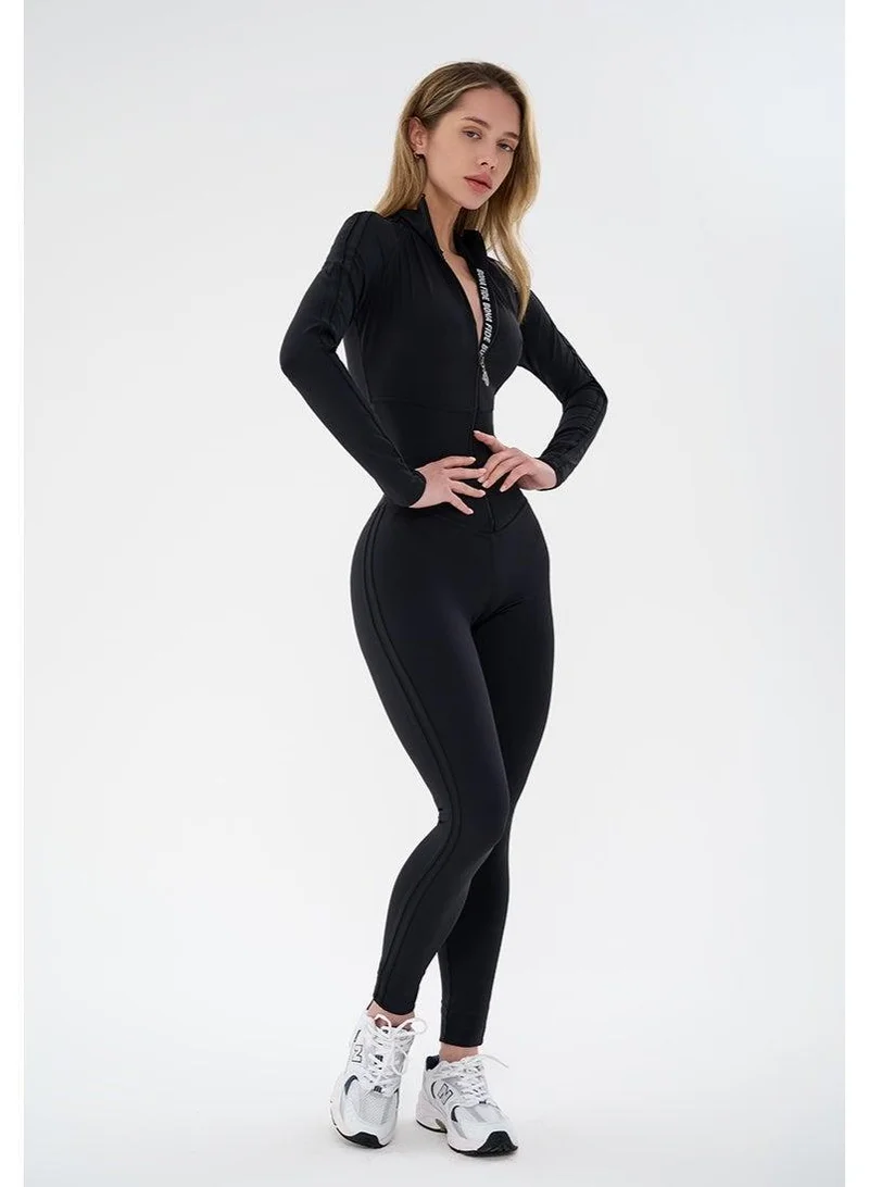 Bona Fide Arcana Syndicate Soft Mrl Black Arcana Syndicate Soft Long Sleeve Gym Jumpsuit for Women for Women | Best Price UAE