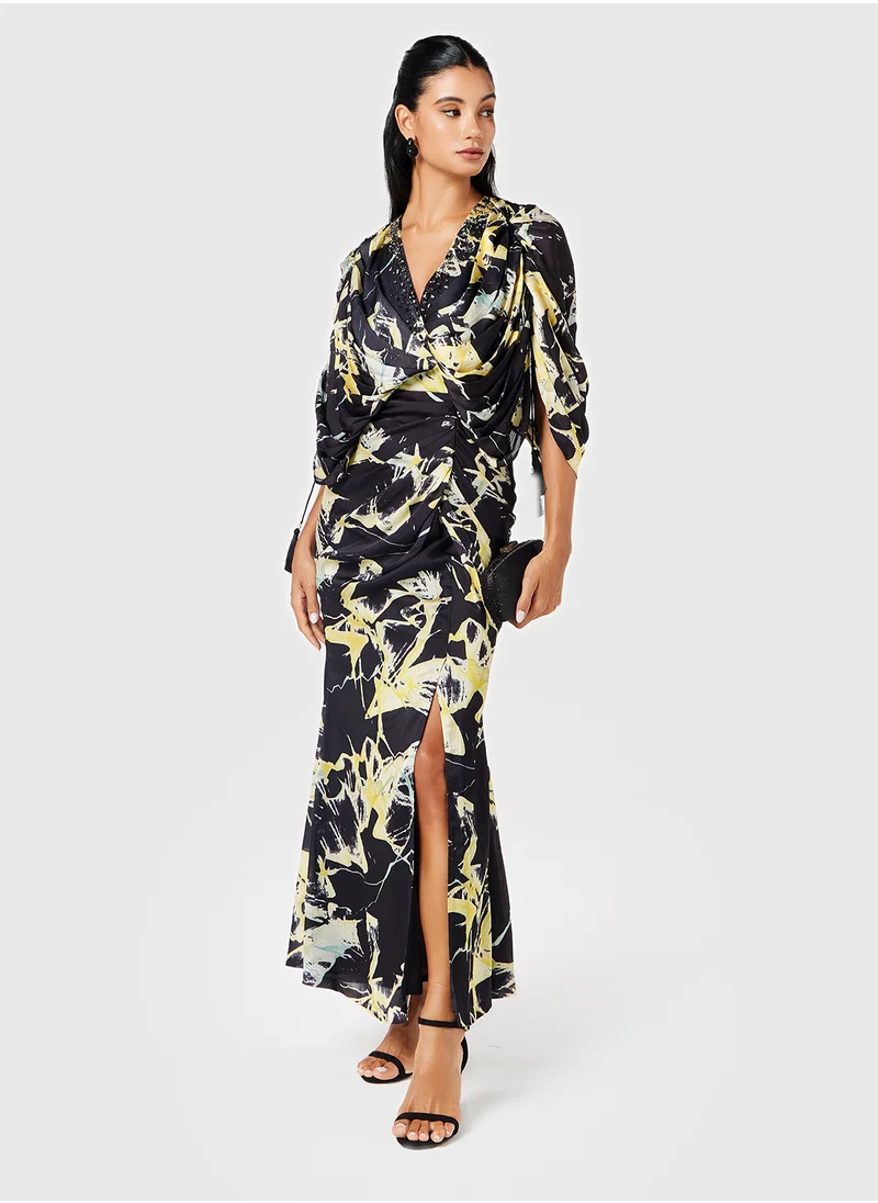 Threadz by Ajooni Printed Kimono Top Dress