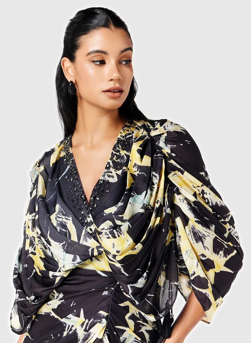 Threadz by Ajooni Printed Maxi Dress